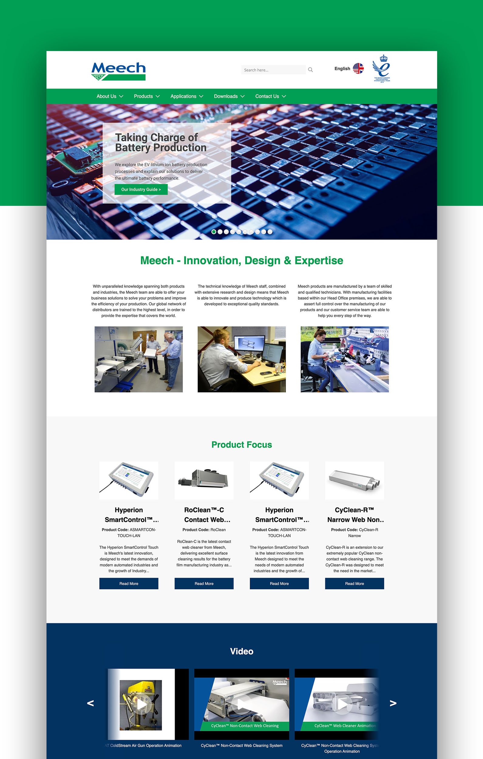 Direct Design Studio's digital creative services showcase - Meech: Innovatively Designed Multilingual Website with On-Page PDF Creation!